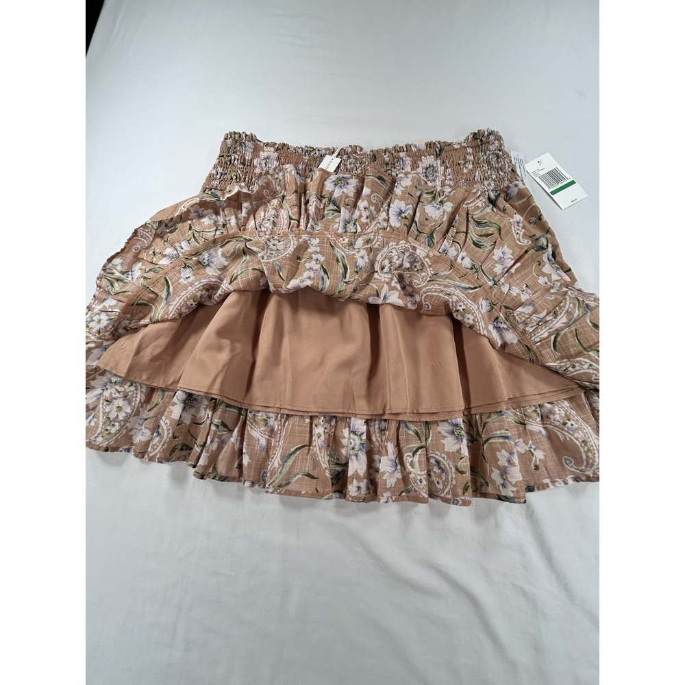 NEW Jessica Simpson Adeline Skirt L Camel Orange Paisley Floral Print Lined $60 - Picture 5 of 9